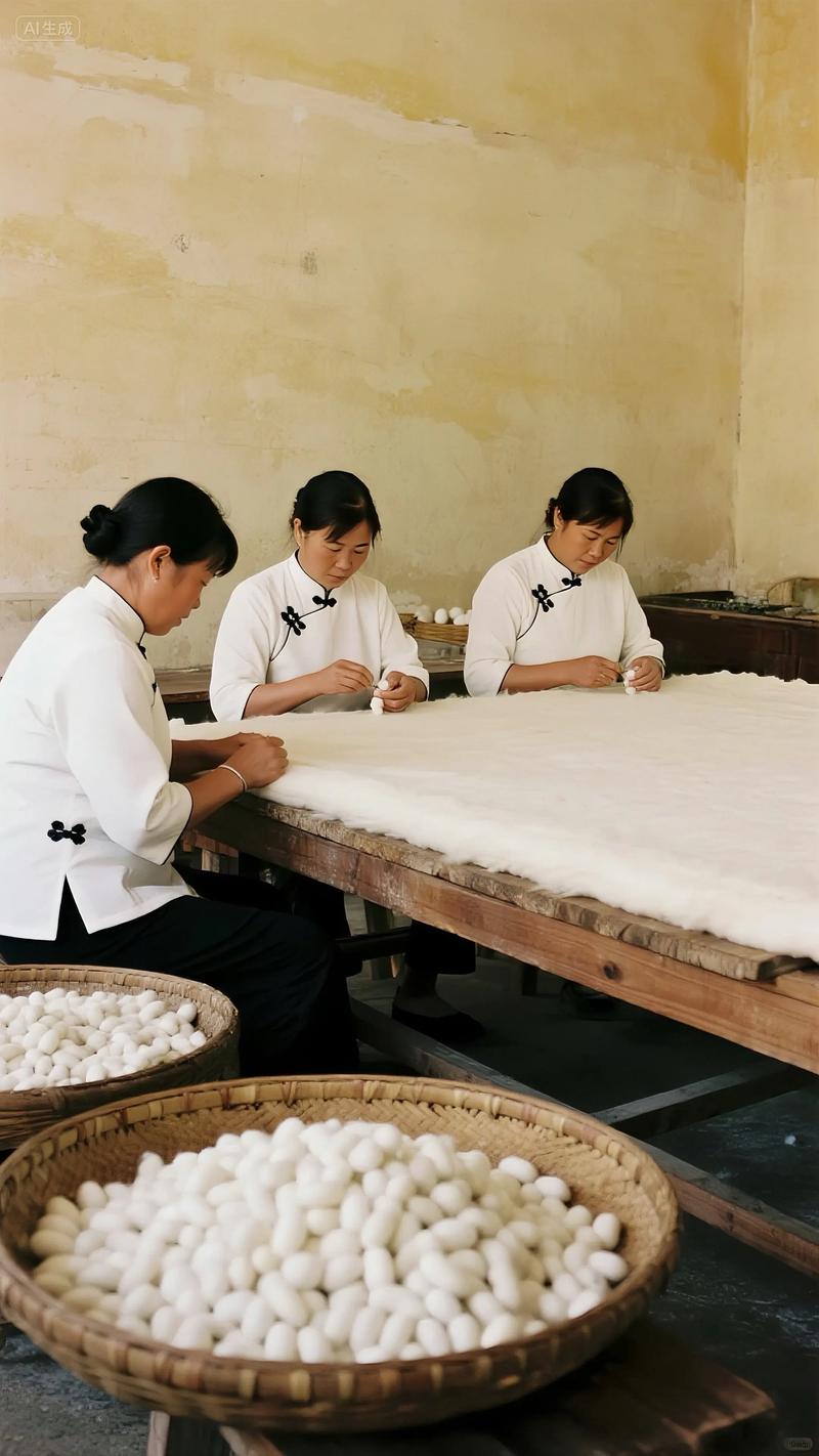 阳光洒在铺着蚕丝被的床上，温馨舒适